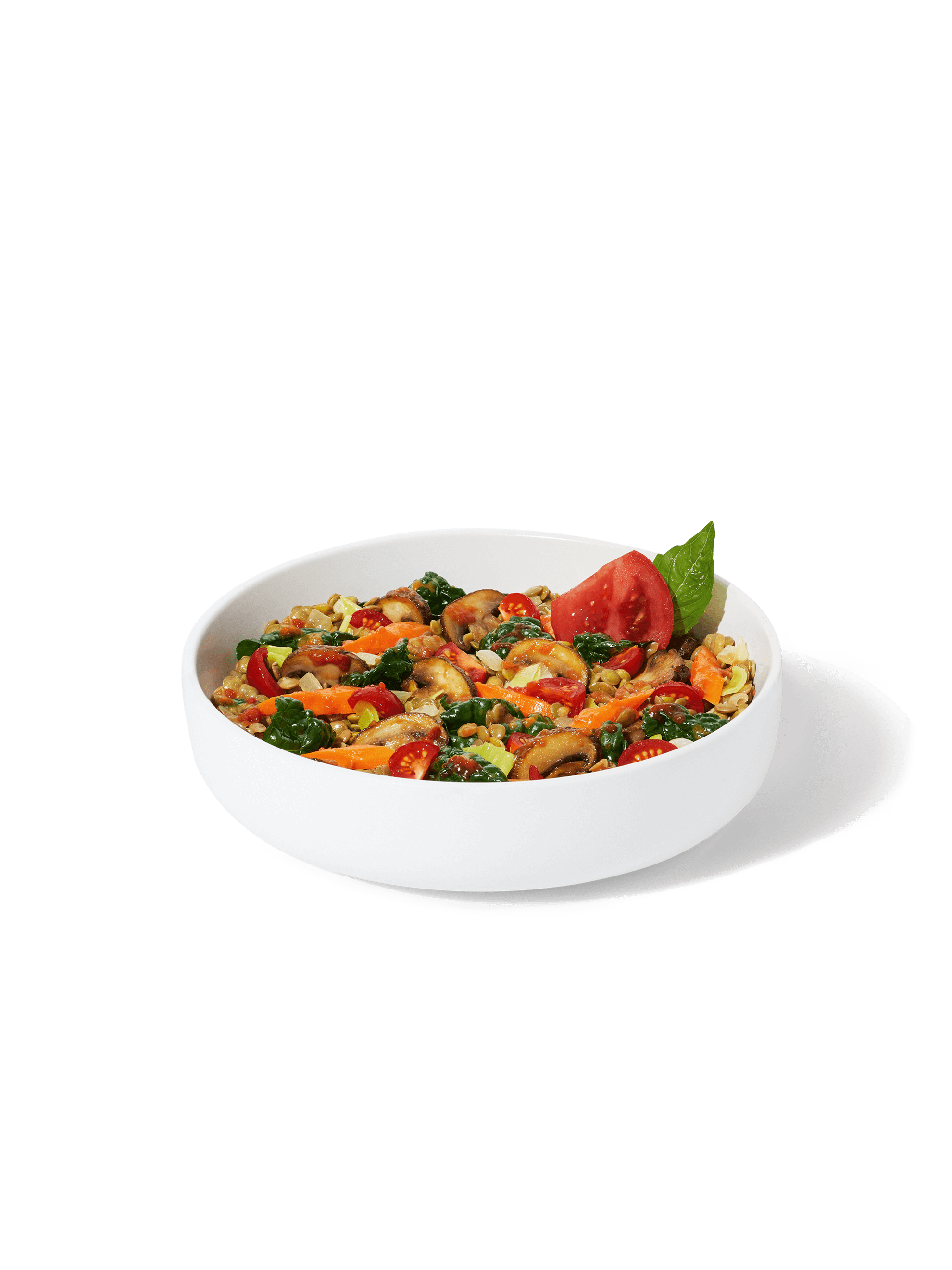 A prepared Lentil + Tomato Bolognese Harvest Bowl